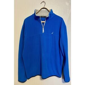 Nautica Blue 1/4 Zip Polyester Fleece Size XXLarge (2XL) Gently Used
